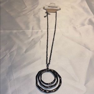 Gunmetal triple loop necklace